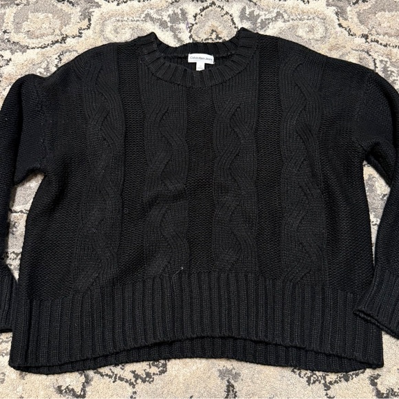 Calvin Klein Jeans Sweaters - Calvin Klein Jeans Black Cable-Knit Crewneck Sweater
